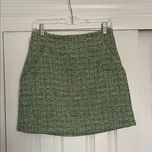 & Other Stories Green Tweed Mini Skirt